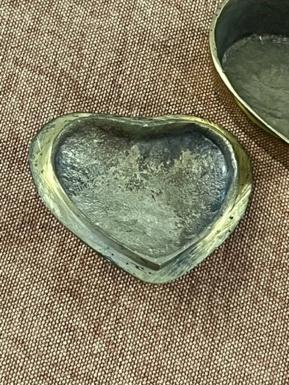 Vintage Brass Heart Shaped Trinket Box India